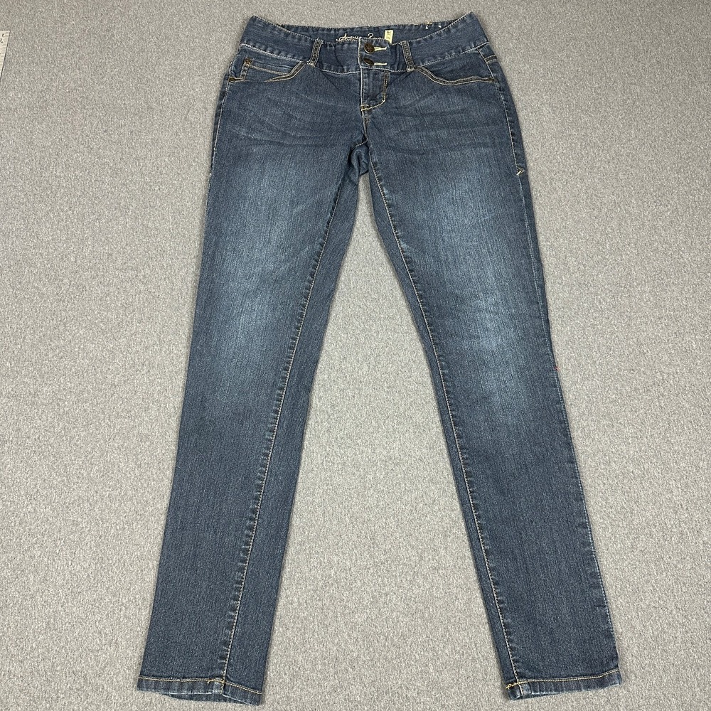 American Rag Cie Womens/Juniors Jeans Size 5 Super Skinny Low Rise Dark Wash